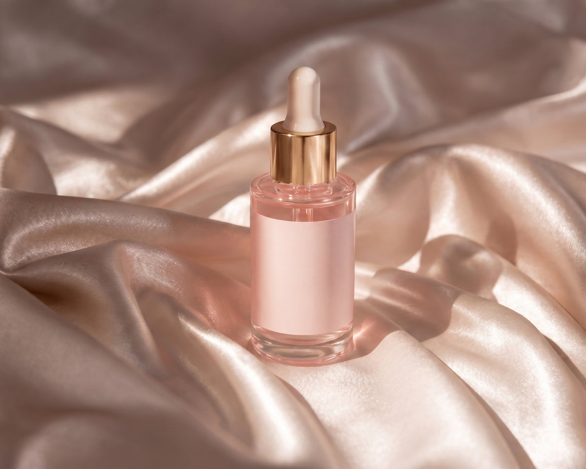 Sérum PDRN Rose Lumivae tenu en main