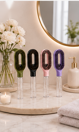 Brosse à Cheveux 2-en-1 avec Vaporisateur
