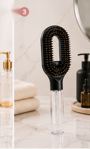 Brosse à Cheveux 2-en-1 avec Vaporisateur