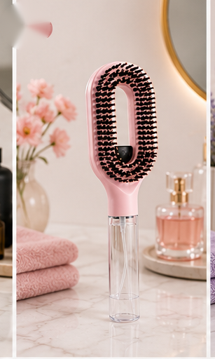Brosse à Cheveux 2-en-1 avec Vaporisateur