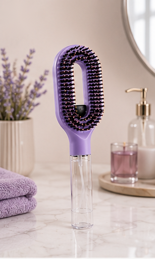 Brosse à Cheveux 2-en-1 avec Vaporisateur