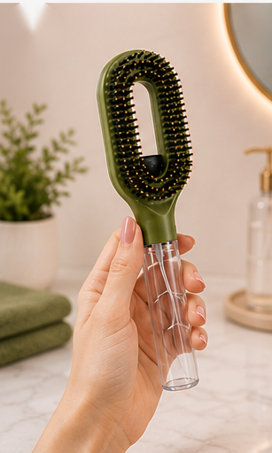 Brosse à Cheveux 2-en-1 avec Vaporisateur