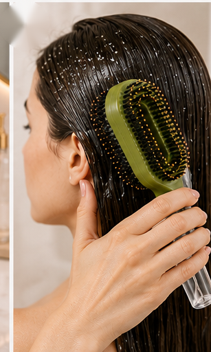 Brosse à Cheveux 2-en-1 avec Vaporisateur